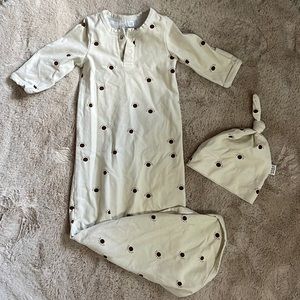 MEBIE BABY Organic Cotton Knotted Gown 0-3mo